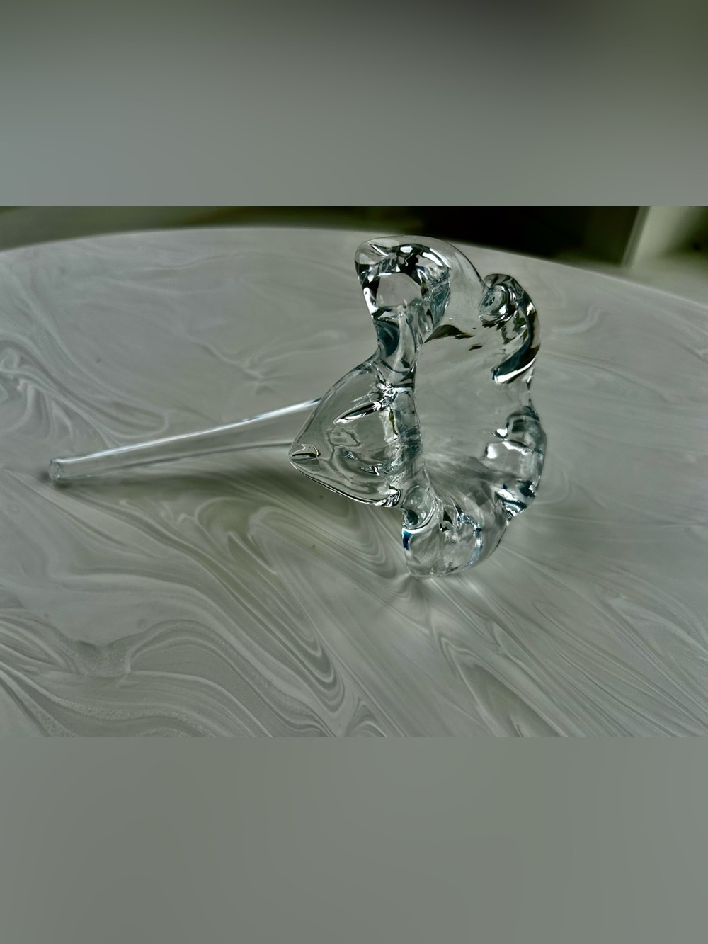 Antique Victorian Clear Hand Blown Flower Bud Vase